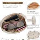 Pritent Fanny Packs for Women Cross Body Bag Waterproof Belt Bag with Adjustable Strap and Zipper Back Pocket Small Crossbody Bags Fashion Waist Packs for Workout Travelling(Strawberry Beige)