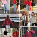 Gacaky Sweatshirt for Women Oversized Casual Long Sleeve Button Henley Neck Pullover Tops Fashion Outfits Clothes (White, L)
