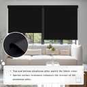 SUNOFF Cordless Blackout Roller Shades Blinds for Windows Free-Stop,Pull Down Room Darkening with Valance,Thermal Insulated Woven Fabric Window Door Blinds for Home,Office,Black 33.5" W x 72" H