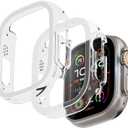 2 Pack [NO Screen Protector] Bumper Case for Apple Watch Ultra/Ultra 2 49mm, Slim Thin Shockproof Bumper Cover, Hard PC Protective Frame All-Around Edge for iWatch 49mm Accessories, Clear