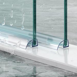 Sliding Shower Door Bottom Seal, 2 PCS 1/4" x 36"Polycarbonate Sliding Door Sweep for 1/4Inch Glass, Frameless Glass Shower Door Seal Strip Stop Leaks and Create a Water Barrier