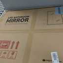 Keonjinn 42 x 36 Inch Backlit Bathroom Mirror with Lights, Frameless LED Mirror with Beveled Edge, HD Tempered Glass, UL-Listed Driver, 3000K/4500K/6500K, Defogging, Lighted Mirrors for Bathroom Wall