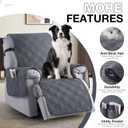 TAOCOCO Waterproof Recliner Chair Covers 30 Inch Wide, Oversized Recliner Covers for Recliner Chair with Pocket, Recliner Slipcovers with Straps Furniture Protector for Kids Pets (30'', Dark Grey)