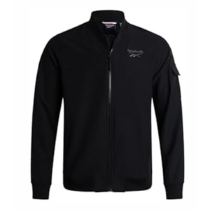 Reebok Mens Rain Jacket - Full Zip Up Lightweight Water Resistant Windbreaker Soft Shell Collar Rain Coat for Men (Black, S)
