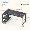 DUMOS 47" L Shaped Gaming Desk, Corner Desks with Storage Shelves, Black