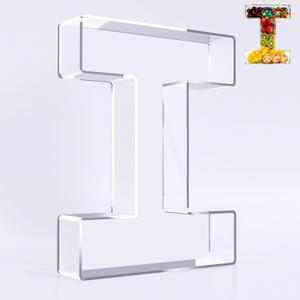 Ledido 10 Acrylic Letter Charcuterie Board Box, Reusable Fillable Serving Tray for Candy Cake Fruit Snack, Easy-Clean Acrylic Charcuterie Tray for Birthday Anniversary Party Decorations, Letter I