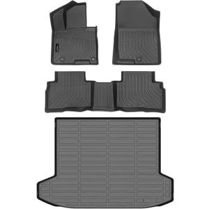 Auxko All Weather Floor Mat & Cargo Mat Fit for 2026 2025 2024 2023 2022 Hyundai Tucson Hybrid(Not PHEV) TPE Liner Tucson Accessory Set All Season Odorless Anti-Slip Floor Liner