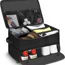 Golf Trunk Organizer 2 Layer with Separate Compartment for 2 Pair of Shoes, Golf Bag Storage for Car, Waterproof,Trunk Locker for Balls, Tees,Gloves