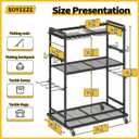 SOYEEZE Large Size Fishing Rod Holders for Garage, Heavy Duty 3-Tier Fishing Pole Rack Holds Up to 12 Rods, Fishing Gear Organizer with 2 Metal Baskets, Fishing Storage Cart with Lockable Wheels
