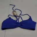 Women's Twist Backless Criss Cross Back Bathing Swimwear Cheeky Bikini Top (Large, Royal Blue)