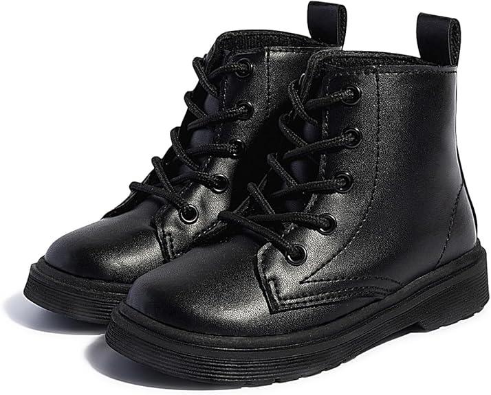 Miamooi Toddler Girls Boys Combat Ankle Boots Little Kid Waterproof Outdoor Chelsea Fall Booties Leather Comfort Shoes, Size: 5 Toddler