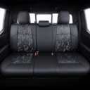 Leather Seat Covers Custom Fit for 2024-2026 Tacoma Gen 4th Double Cab - Fully Covered - Fit Like a Glove - Center Console Armrest Covers Included - Camouflage Black & Black Stitching