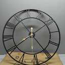 Outdoor Clocks for Patio 30 in Extra Large Farmhouse Black Metal Outdoor Wall Clock Silent Battery Operated Vintage Industrial Skeleton Outside Clock for Pool Area, Garden, Backyard, Porch
