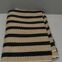 OJIA Outdoor Porch Rug Fall Front Door Mat 24'x51, Washable Black and Tan Striped Outdoor Rugs Front Door Rug Cotton Woven Kitchen Rugs Small Area Rugs for Entryway Patio Bedroom Bathroom