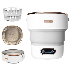 Portable Washing Machine,15L Collapsible Mini Washer with 3 Cleaning Modes Drain Basket Small Foldable Laundry Machine for Travel Camping Dorms RVs Apartments Baby Clothes Underwear Socks Delicates