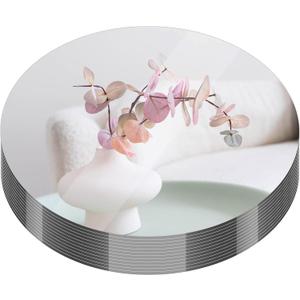 12 Pack Round Mirrors for Centerpieces for Tables, 12" Round Mirrors Trays Plates for Wedding Decorations,Centerpieces, Baby Shower Party, Christmas Decorations
