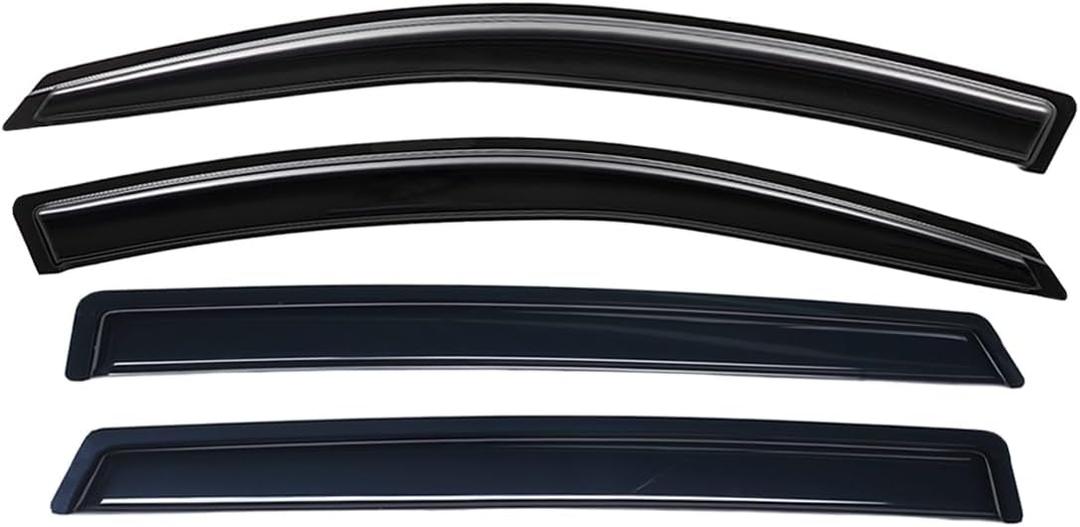 Lightronic Extra Durable Outside Mount Auto Vent Window Visor, Fits 2016-2022 Honda Pilot (EXCLUDES Touring), UV Protection Rain Guard, Original Wind Deflector, No-Drill Install, Dark Smoke, 4-Pcs