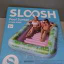 SLOOSH Inflatable Tanning Pool Lounger Float, 85" x 57" Extra Large Pool Floats Adult with Pillow, 4 in 1 Suntan Tub Raft Floatie,Sunbathing Bed Lounge for Water Blow Up Ball Pit, XL-Cyan Pink