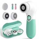 TOUCHBeauty Electric Facial Cleansing Brush Set with 3 Face Brush Heads, Spinning Face Scrubber for Women with a Portable Case, Face Brush for Gentle Exfoliation and Deep Cleansing TB-14838 Mint Green