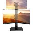 Perlegear Monitor Stand, Dual Monitor Mount for Two 13-40 inch Screens, Vertical Monitor Stand with 360 Degree Rotation, Swivel and Tilt, 13 Height Settings, Max VESA 100x100mm, PGTVS30