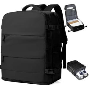 coowoz Large Travel Backpack Carry On for Women Man Black Waterproof Gym Backpacks with Laptop Compartment Mochila de Viaje Teacher Personal Item Backpack Rucksack Airplane Accessories Must Haves