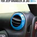 JeCar 4PCS Center Console Dash Air Conditioner Vent Cover Trim Interior Accessories Fit for Jeep Wrangler JK JKU 2011-2018 (Light Blue)
