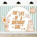 The Life of a Birthday Girl Backdrop, Showgirl Birthday Party Decorations, in My Showgirl Era Birthday Party Background, 7 * 5Ft