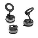Vacuum Magnetic Phone Holder for Car, 360° Foldable Suction Cup Phone Mount with N55 Strong Magnets, Universal Magnetic Car Mount for iPhone Samsung, Dashboard Windshield Tesla & Home Use(Black)