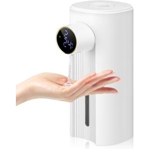 Automatic Soap Dispenser Liquid Bathroom: White Plastic Rechargeable Modern Touchless Countertop 5 Adjustable Auto Smart Electric Soap Dispenser - Kitchen - Hand Dish Lotion Couple Kids
