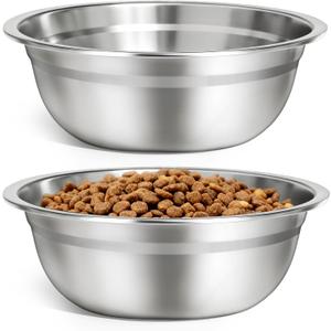 URPOWER 2 Pack 8" Stainless Steel Dog Bowls - 50oz Thickened Durable Pet Bowls for Food and Water, Fit for Elevated Dog Bowl Stand