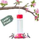 Perky-Pet 209B-1SR Glass Hummingbird Feeders for Outdoors Hanging - 30 fl oz Nectar Capacity - Ant & Bee Guarded Red Bird Feeder