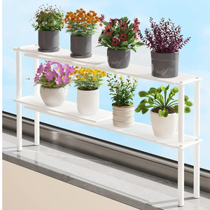 Expandable Window Shelf for Plants Kitchen Sink Organizer Stackable Narrow Shelves Kitchen Countertop Holder Mesh Design (2, White)