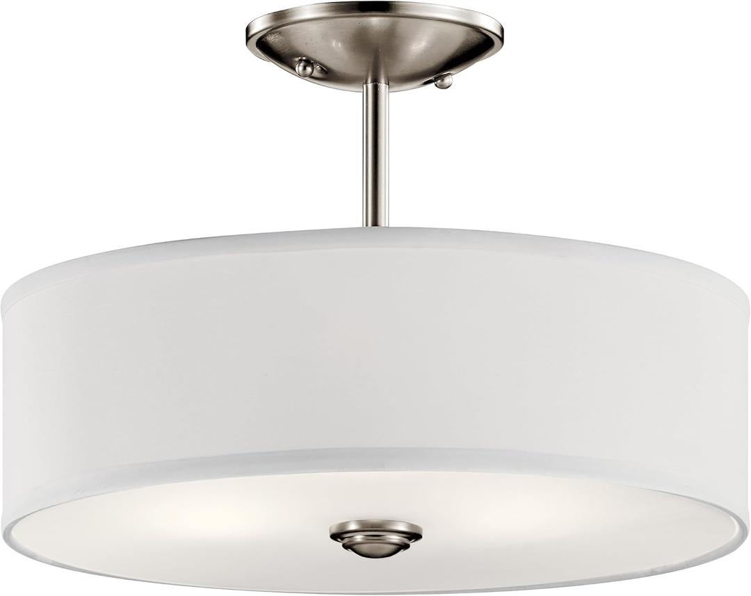 Kichler Shailene Semi-Flush Mount Light, Brushed Nickel, 14"