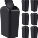 Hoolerry 4 Pcs 3 Gallon/12 Liter Small Trash Can Plastic Kitchen Garbage with Lid Small Trash Bin for Bathroom Office Bedroom Kitchen Waste Outdoor (Black)