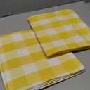 UPOPO Buffalo Check Window Curtains 48 inches Long Living Room Cotton Curtain Panels Bedroom Plaid Gingham Farmhouse Decor Curtains Rod Pocket Kitchen Bathroom Basement 2 Panels Yellow White 52"x48"