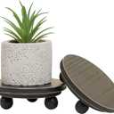 Defined Deco Mini Wood Risers for Display, Small 4" Round Wooden Risers, Farmhouse Rustic Pedestal Display Stand (Set of 2, Black)