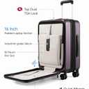 LUGGEX Carry On Luggage 22x14x9 Airline Approved, FLO5 Expandable Polycarbonate Suitcase with Front Pocket (FX-Core, Purple, 20 Inch)