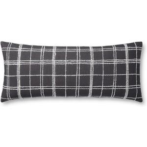 Loloi Jean Stoffer x Bernadette Collection PJS0012 Graphite/Ivory 13'' x 35'' Cover Only Pillow