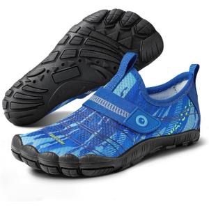SEEKWAY Barefoot Water Shoes for Kids - Wide Toe Box and Quick-Dry Sand Shoes Toddler for Hiking Swim Beach Pool Kayak Sport Accessories, Camping Essentials Must-Haves for Boys Girls Sizes (1 Big Kid, 2a-navy Blue)