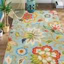 Lahome Collection Modern Floral Area Rug - 4x6 Large Entryway Non-Slip Washable Rug Accent Distressed Colorful Vintage Throw Rugs Floor Carpet for Living Room Bedrooms Rug Decor (4X 6, Paisley)