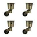 4Pack Zinc Alloy Round Swivel Caster Cups 1.24Inch Inner Cup Swivel Wheel Caster for Furniture, Green Bronze