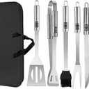 Grill Tools Set,Stainless Steel Grill Set for Men, 6pc BBQ Tools Grilling Accessories Kit with Spatula,Fork,Knife,Brush,Tongs & Carry Bag Grill Utensils Set for Outdoor Grill