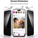 Meifigno Designed for iPhone 17 Pro Case with 2X Privacy Screen Protectors 6.3", [Glitter Card & Wrist Strap] [Compatible with MagSafe] Surround Lens Protection for 17 Pro Case Women, Desert Titanium
