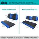 10L0L Golf Cart Front and Rear Seat Cover Set for Club Car DS/Precedent/Onward/Tempo & Yamaha G29 /Drive 2,Stylish 4 Passenger Front Back Seat Covers,Breathable Washable Polyester Mesh (Black/Blue)