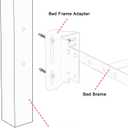 Linone 2PCS Heavy Duty Bed Frame Adapter/Connector Plate for Headboard and Footboard, Adjustable Metal Frame Modification Brackets