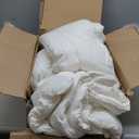 Monbix Queen Comforter Set - 7 Pieces Snow White Bed in a Bag Queen Bedding Sets with Comforters, All Seasons Down Alternative Comforter Bed Set with Sheets,Pillowcases & Shams