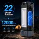 12000mAh Rechargeable Camping Light with Stand 73.2'' | 3200 Lumens Magnetic LED Work Light, Telescopic Detachable Tripod, Remote, Camping Flashlight with Hook, Camping Gear, Grey