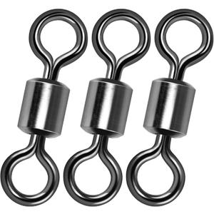 Alwonder Fishing Barrel Swivels, 40 to100-Pack Swivels Fishing Tackle Freshwater Saltwater Swivel Rolling Swivel Heavy Duty Stainless Steel Lures Leaders Line Connectors Terminal Tackle