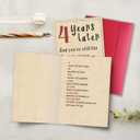 2 x Happy 4 Year Anniversary Card for Girlfriend Boyfriend, Fourth Wedding Anniversary Card for Wife Husband, Romantic Four Year Love Cards Gift for Him Her, Sweet Marriage Milestone Gift