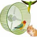 Birds Running Wheel Exercise Toys, Parrot Hamster Exercise Wheel Toy, Quiet Running Wheel for Parrots Bird Parakeets Hamster Guinea Pig Budgie Lovebird and More (Green)